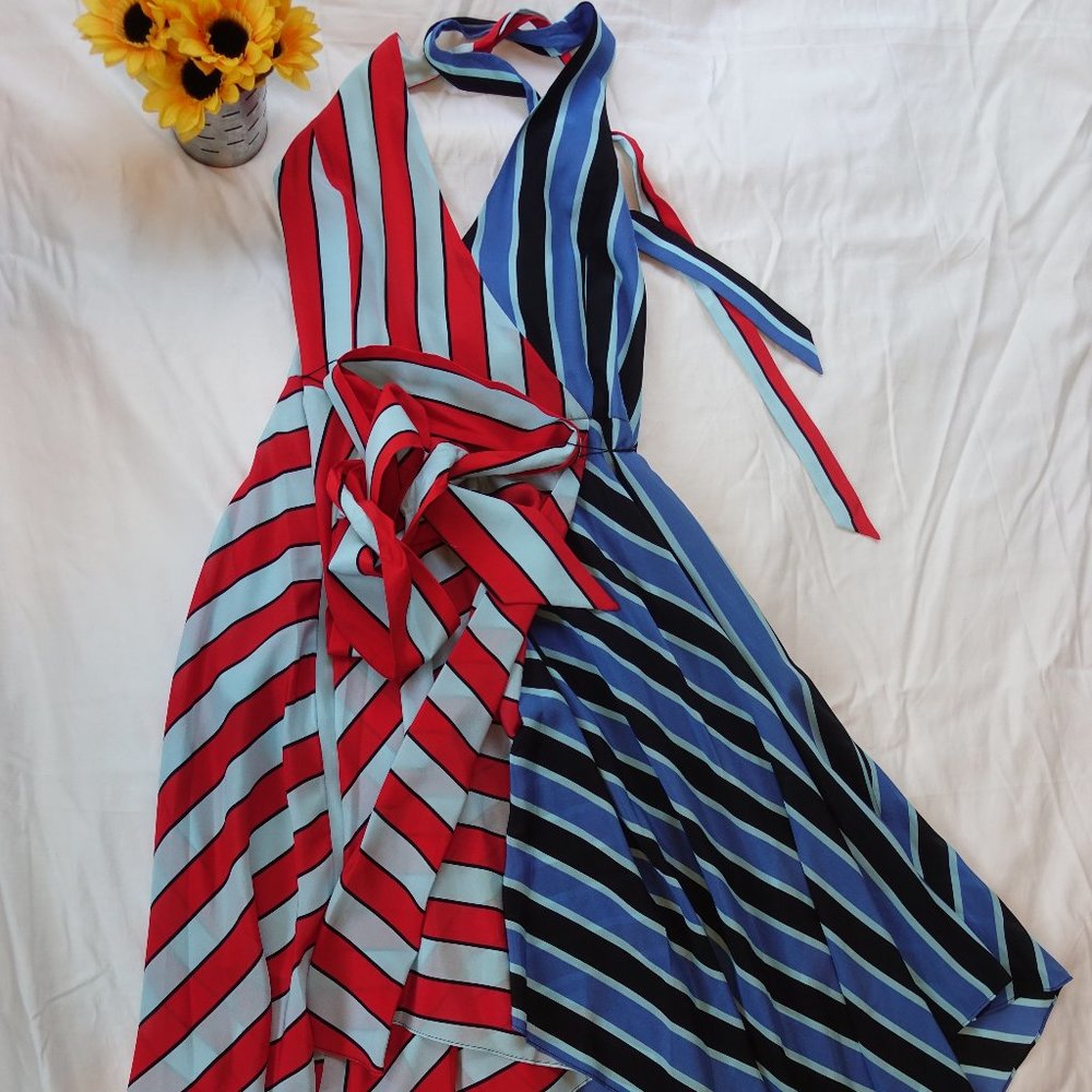 Alice and Olivia Handkerchief Hem Wrap Dress NWT